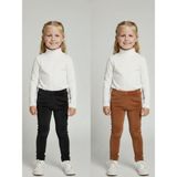 İnan Kids 2li Kız Çocuk Fitilli Kadife Tayt - Rahat Kışlık Esnek Leggings - 3 Yaş - Siyah - Vizon