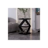 İNARCH DİZAYN Albeni Z Tasarım 3 Katlı Minimalist Yan Sehpa - Modern Sehpa, Siyah