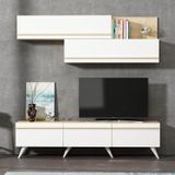 Inarch Dızayn Amsterdam Style Tv Unitesi Alt Ve Ust Modul Takim Beyaz/Safir Mese