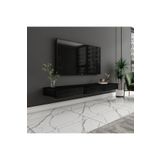İNARCH DİZAYN Avalon Duvara Monte TV Sehpası 140 cm, Modern Minimal Tasarım, Tv Ünitesi, Ev-Ofis Ahşap Siyah