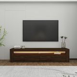 İnarch Dizayn Batı LED Işıklı 2 Kapaklı TV Sehpası – 150 cm – Minimal Tasarım, Ceviz - Renk