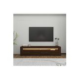 İNARCH DİZAYN Batı LED Işıklı 2 Kapaklı TV Sehpası – 150 cm – Minimal Tasarım, Ceviz