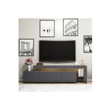 Inarch Dizayn Beliz Led Işıklı Tv Ünitesi, Tv Sehpası, Raflı - Antrasit