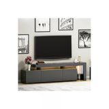 İnarch Dizayn Beliz Modern Led Işıklı 3 Kapaklı, Raflı Tv Sehpası – 192 Cm, Antrasit