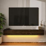 İnarch Dizayn Inarch Dizayn Alba LED Işıklı Duvara Monte Tv Sehpası - 3 Kapaklı Tasarım - Ceviz