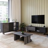 İnarch Dizayn Inarch Dizayn Ravello Oturma Odası Set – Modern Konsol, Tv Sehpası ve Orta Sehpa Üçlü Takım - Antrasit