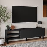 İnarch Dizayn Inarch Dizayn River 150 cm Modern Tv Sehpası – Kapaklı ve Raflı Tasarım - Antrasit