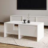 İnarch Dizayn Laris Kapaklı Orta Sehpa – 90 cm Modern Tasarım - Renk - Beyaz