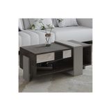İNARCH DİZAYN Meleni Orta Sehpa – 90 cm Modern Tasarım – Raflı Gordion Mermer/Gri