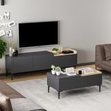 Inarch Dızayn Mia Tv Unitesi Ve Orta Sehpa Takim Antrasit/Safir Mese