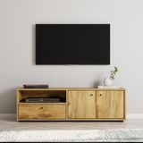 İnarch Dizayn Pao Kapaklı Minimal TV Sehpası – 136 cm, Antik Ceviz - Kahverengi