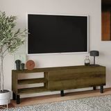 İnarch Dizayn River 150 Cm Modern Tv Sehpası – Kapaklı Ve Raflı Tasarım Antik Ceviz