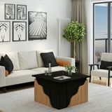 Inarch Dizayn S0010 Style Orta Sehpa Ahşap Siyah/safir Meşe - Ahşap Siyah - Safir Meşe - Yok