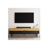 İnarch Dizayn Sign Kapaklı Tv Ünitesi, Tv Sehpası - Metal Ayak - Siyah/Kilim