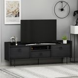 Inarch Dizayn T0015 Lidya Kapaklı, Açık Raflı Tv Sehpası, Tv Ünitesi - Siyah - Renk