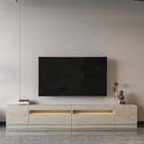 İnarch Dizayn T008 Arya Işıklı Tv Sehpası Set, Traverten - Bej - Renk
