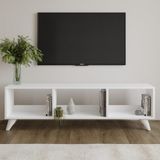 İNARCH DİZAYN Tina TV Sehpası – 120 cm Açık Meşe Renkli, Retro Tarz Ahşap Ayaklı Minimal TV Sehpası