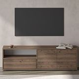 Inarch Pao Kapaklı Minimal TV Sehpası – 136 cm Antik Ceviz Kahverengi