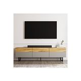 Inarch Sign Kapaklı Tv Ünitesi, Tv Sehpası - Metal Ayak - Gri/kilim