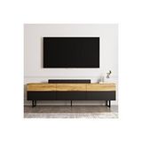 Inarch Sign Kapaklı Tv Ünitesi, Tv Sehpası - Metal Ayak - Siyah/kilim