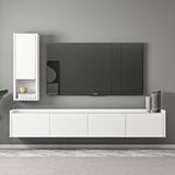 Inarch T007 Duvara Monte, Raflı Tv Ünitesi, Beyaz Çok Renkli