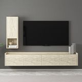 Inarch T007 Duvara Monte, Raflı Tv Ünitesi, Traverten Çok Renkli
