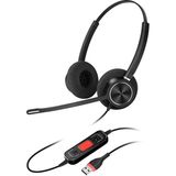Inbertec C10DM Duo Mikrofonlu Çağrı Merkezi Kulaklığı - Siyah