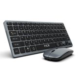 Inca IBK-572 Kablosuz Klavye Mouse Seti - Bluetooth 3.0/5.0 + 2.4G, Şarjlı 180mAh Klavye & 500mAh, Sessiz Tuş, 4D Mouse, 78 Tuş, 10M Menzil, PC, MAC, iOS, Android Uyumlu, Ultra İnce, Hafif