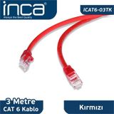 Inca ICAT6-03TK 3m Kırmızı Kablo