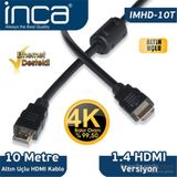 Inca IMHD-10T 10mt Örgülü 4K 1,4 V 3D Altın Uçlu HDMI Kablo 2160P Görüntü Kalitesi Parazit Korumas 250.10.20.0046