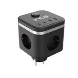 Inca IPW-47SY 3port 2x Usb+2x Type-C Akım Korumalı LED Tuşlu Duvar Priz - Siyah