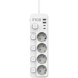 Inca IPW-48BY3 4 Port 2xusb+ 2xtype-C Akım Korumalı Bağımsız LED Tuşlu Priz 3m - Beyaz