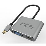 Inca Itpc-06Tx Type-C Hub X4 Hdmi 4k@30 Hz+ Vga+ USB 3.0+Pd 100w Aluminyum Kasa