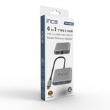 Inca İtpc-06Tx Usb C 4İn1 – Hdmi+Vga+Usb+Güç Dağıtım Adaptörü 4K@30Hz Hdmi Çoklayıcı 100W Pd