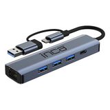 Inca Iutp-5t USB/Type-C Hub 3x USB 3.0 + Type-C + Ethernet Rj45 Alüminyum Kasa Çoklayıcı