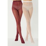 Ince 40 Opak 2'li Külotlu Çorap Ekru/bordo - Ekru - Bordo - L - XL