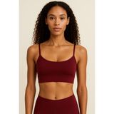 Ince Askılı Toparlayıcı Spor Büstiyer - XL - Bordo