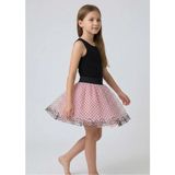 Ince Bebe Kız Çocuk Pembe Siyah Puantiyeli Tül Tütü Etek 6-10 Yaş - 8 Yaş