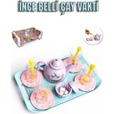 İnce Belli Çay Vakti Oyuncak Seti - Kız Oyun Seti - Evcilik Oyun Seti - Oyuncak Çaydanlık Seti