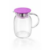 İnce Cam Süzgeçli Sürahi 1700ml Mor Kapaklı Ev Eşyası