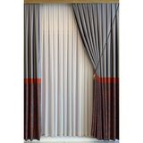Ince Çizgi Desenli Etekleri Kurşunlu 1-2,5 Normal Pileli Tül Perde 250 x 260 cm - Kırık Beyaz
