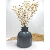 Ince Çizgili Vazo - Modern & Minimal Dekoratif Obje, Salon ve Ofis Çiçeklik,gri