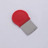 İnce Dişli Bit ve Sirke Tarağı Paslanmaz Çelik RC-418 (Kırmızı, Standart) | Ergonomik Saplı, Profesyonel Temizleme, Paslanmaz Çelik Diş