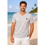İnce Moda Giyim Erkek V Yaka Basic Tişört – Pamuklu Slim Fit Yazlık (Mavi / Gri / Kırmızı) - 2XL