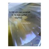 İnce şeffaf pvc yuvarlak muşamba masa örtüsü 0.15 mm birinci kalite kaymaz naylon masa koruyucu Şeffaf 140 x 140