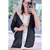 İnce Topuk Delikli Uzun Triko Hırka 6y293