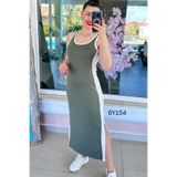 İnce Topuk Sıfır Kol Modal Elbise 6y154