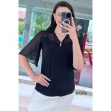 İnce Topuk Şifon Kumaş Detaylı Sandy Bluz 6y376