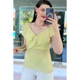 İnce Topuk Volanlı Şifon Bluz 6y282