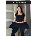 İNCEYAŞAM Dikişsiz Peluş Tayt Komple İç Kısım Kürk Peluş Siyah Tayt Peluş Tayt Kışlık Kürk Tayt (140 Kilo)